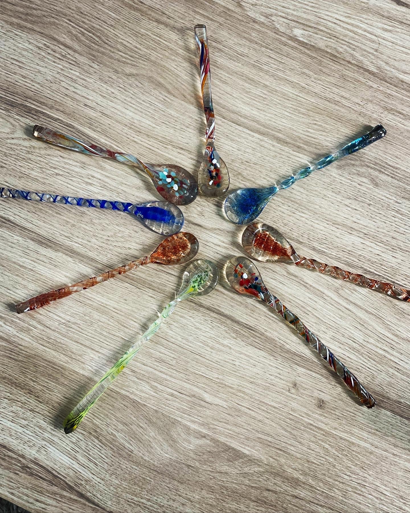 Glass drink stirrers