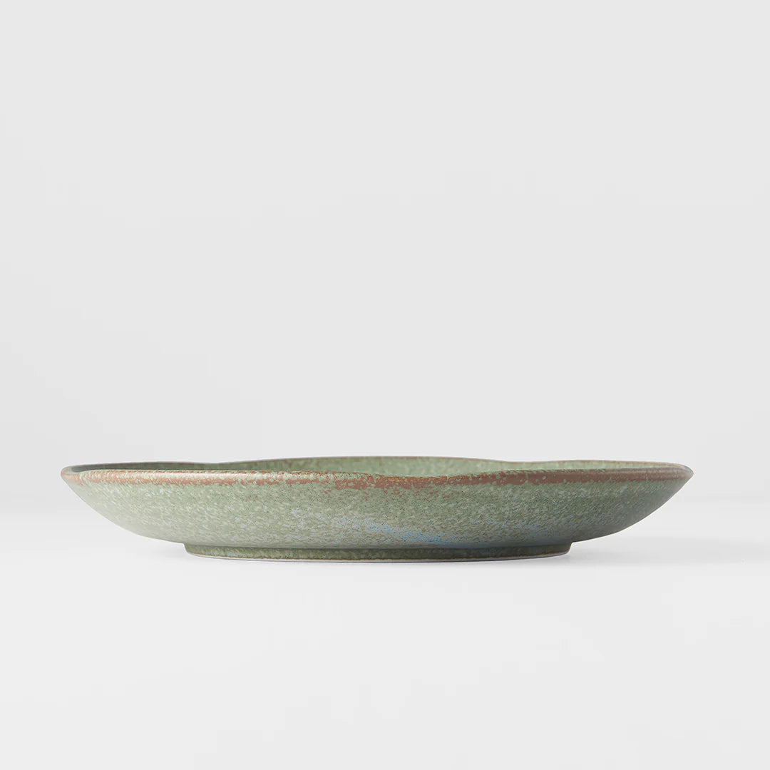 Uneven dinner plate - green fade