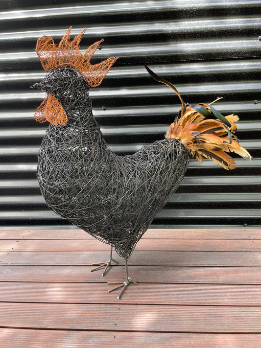 Wire Rooster sculpture - ON SALE