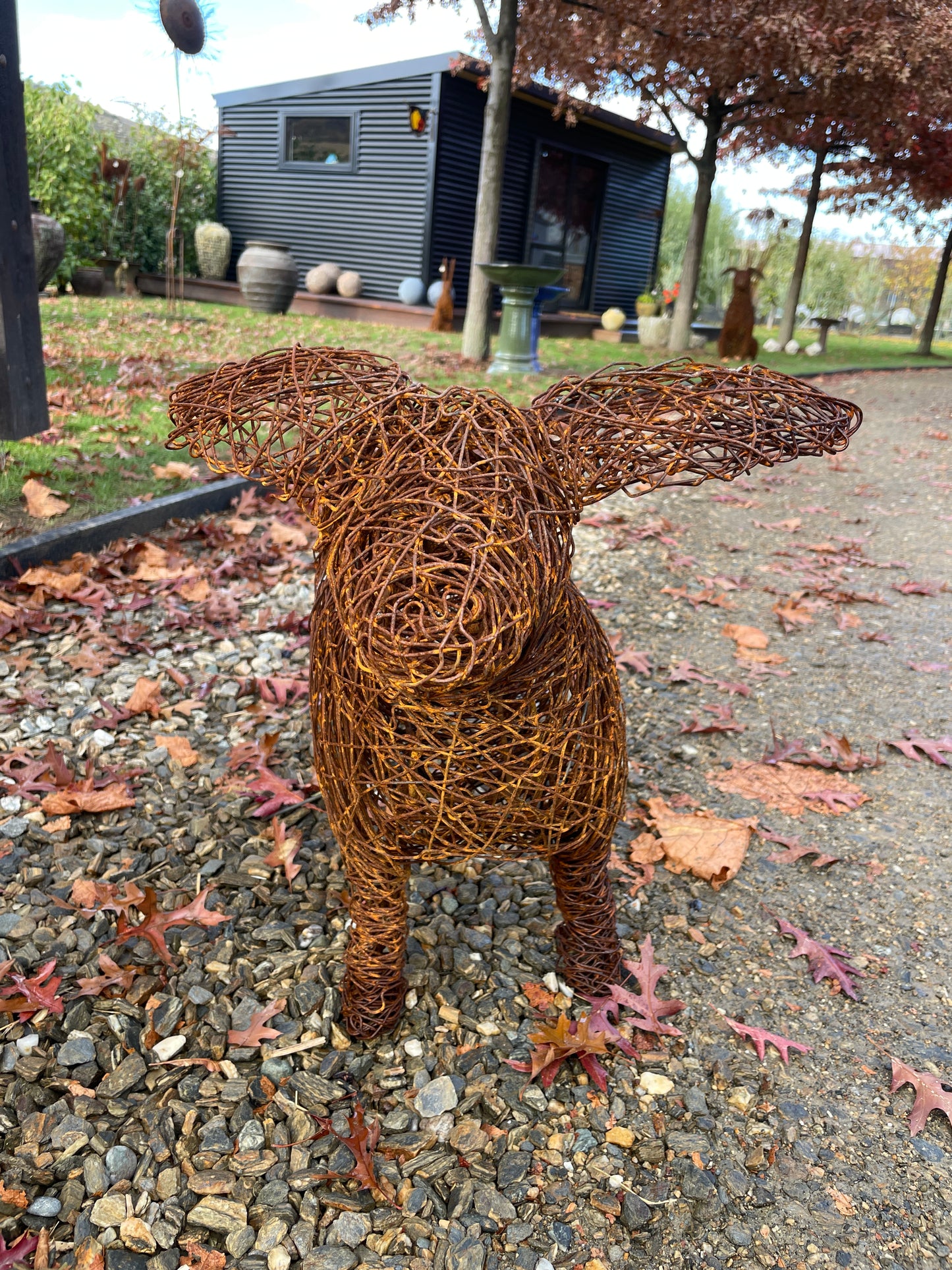 Small dog sculpture - wire