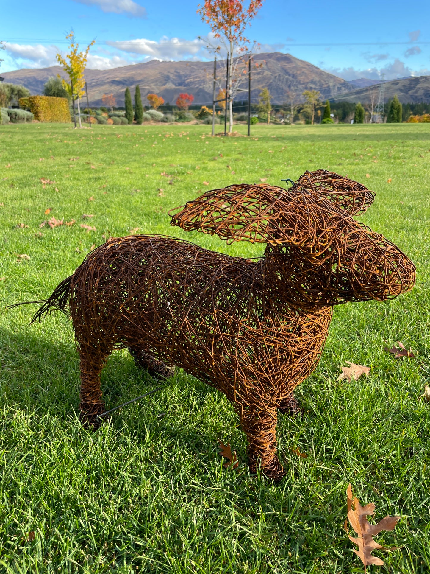 Small dog sculpture - wire