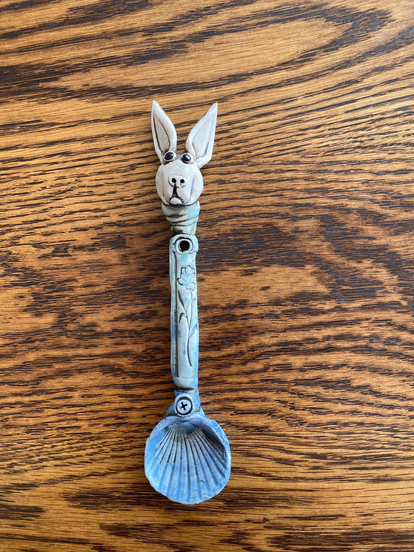 Fiona Tunnicliffe Decorative Spoon - Rabbit plus shell