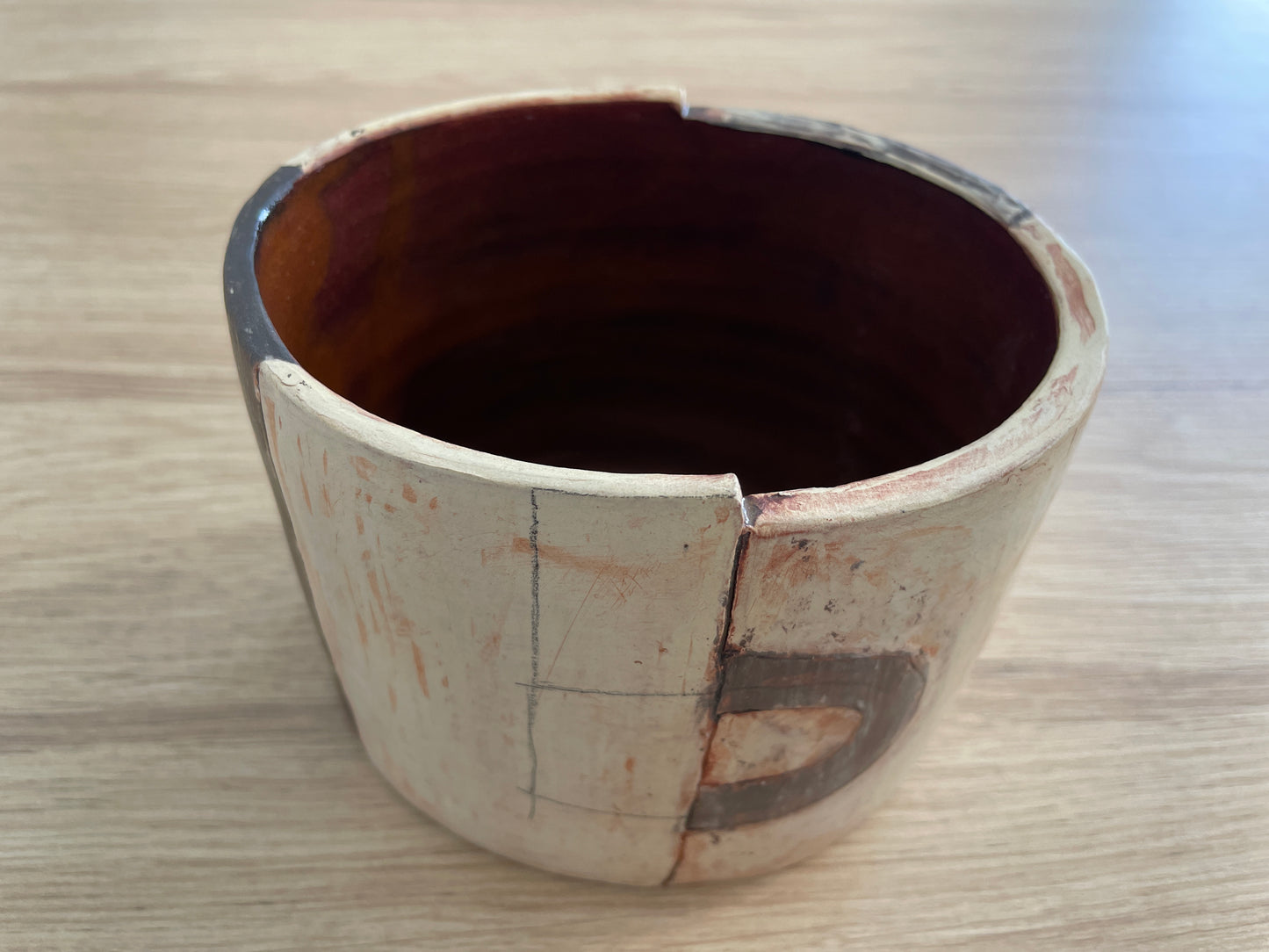 Terracotta slip vessel