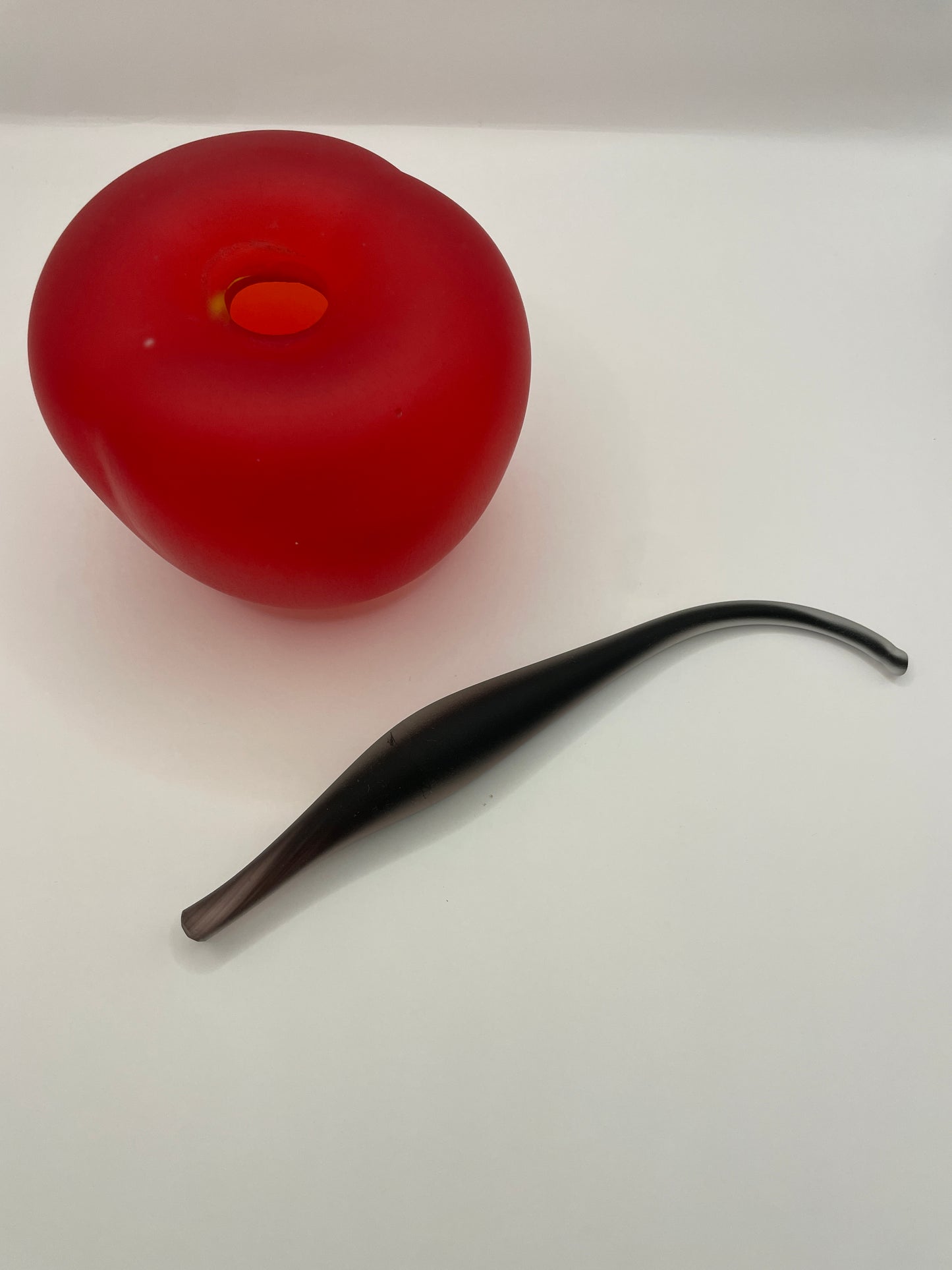 Blown glass red cherry