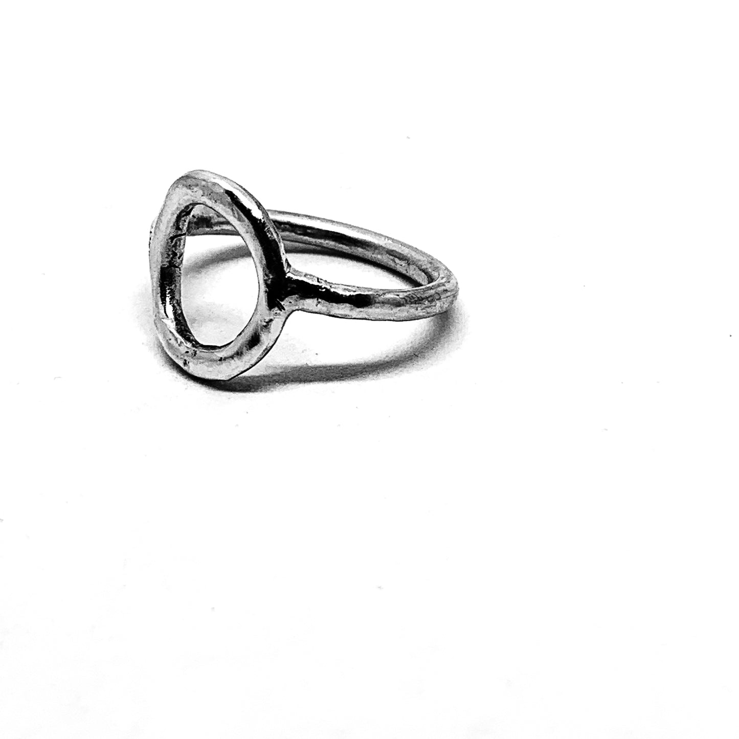 Silver Abstract Circle Ring