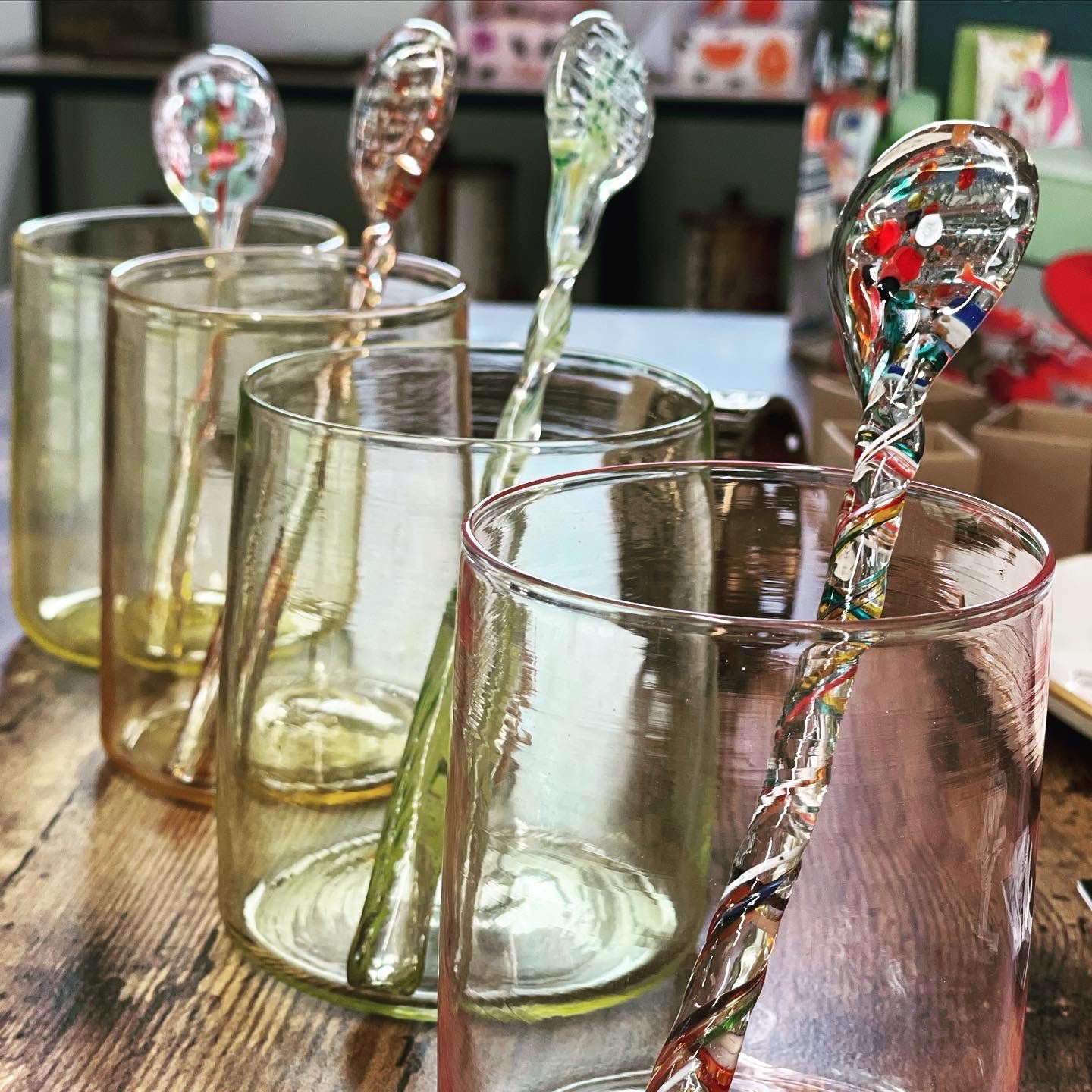 Glass drink stirrers