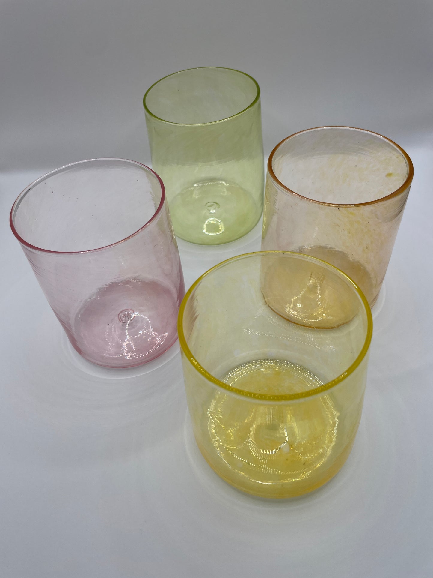 Monmouth Blown Glass Cups in gold, lemon, blush or olive