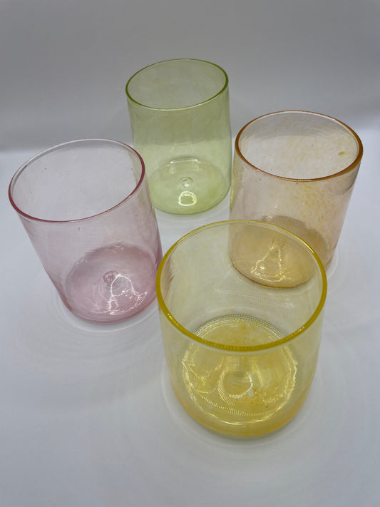 Monmouth Blown Glass Cups in gold, lemon, blush or olive