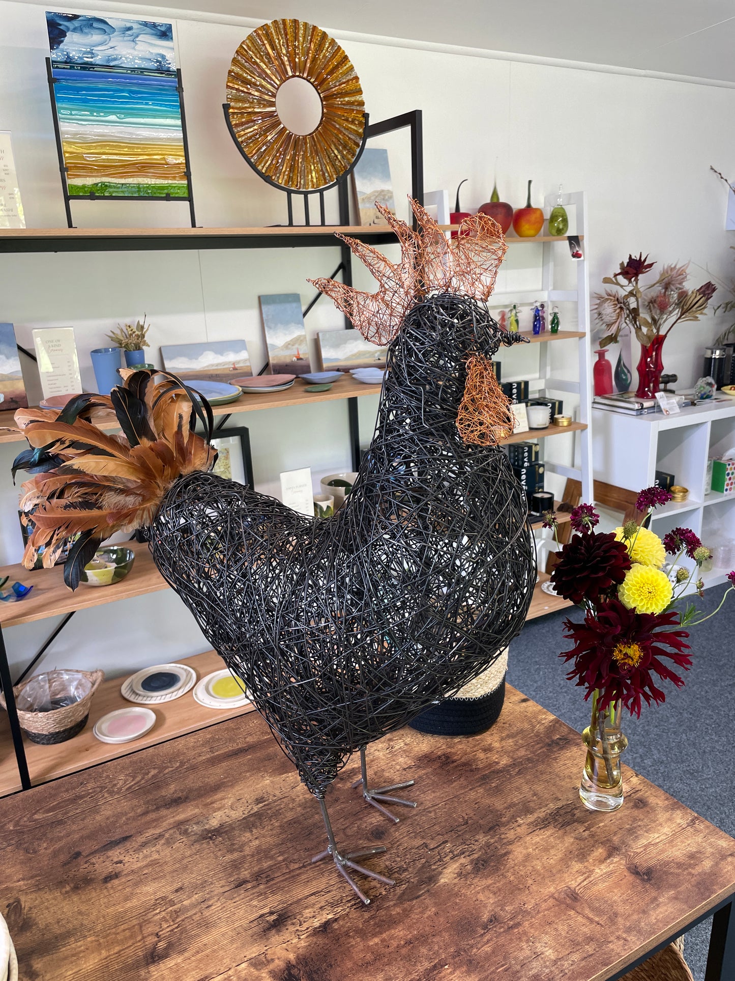 Wire Rooster sculpture - ON SALE