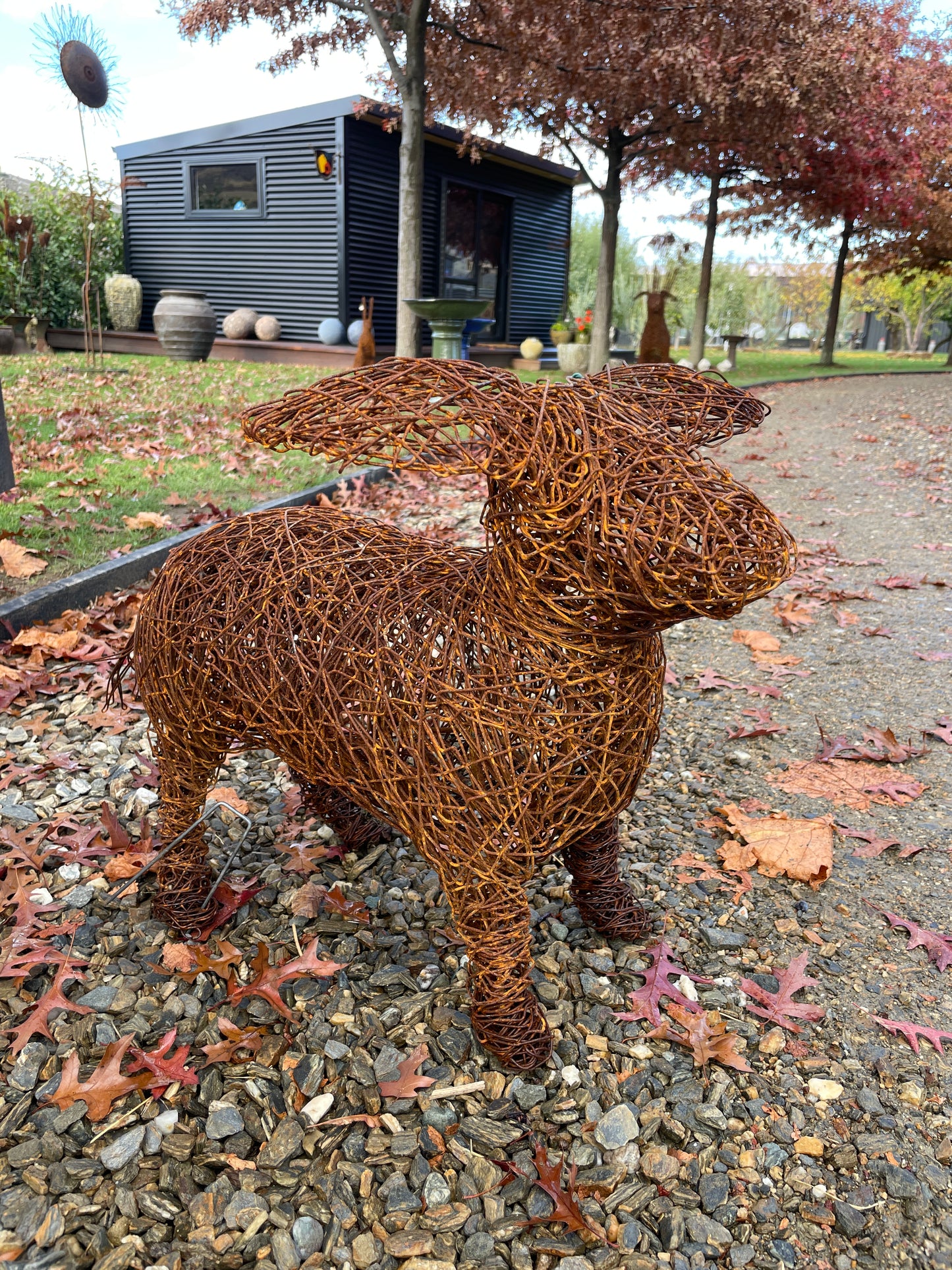 Small dog sculpture - wire