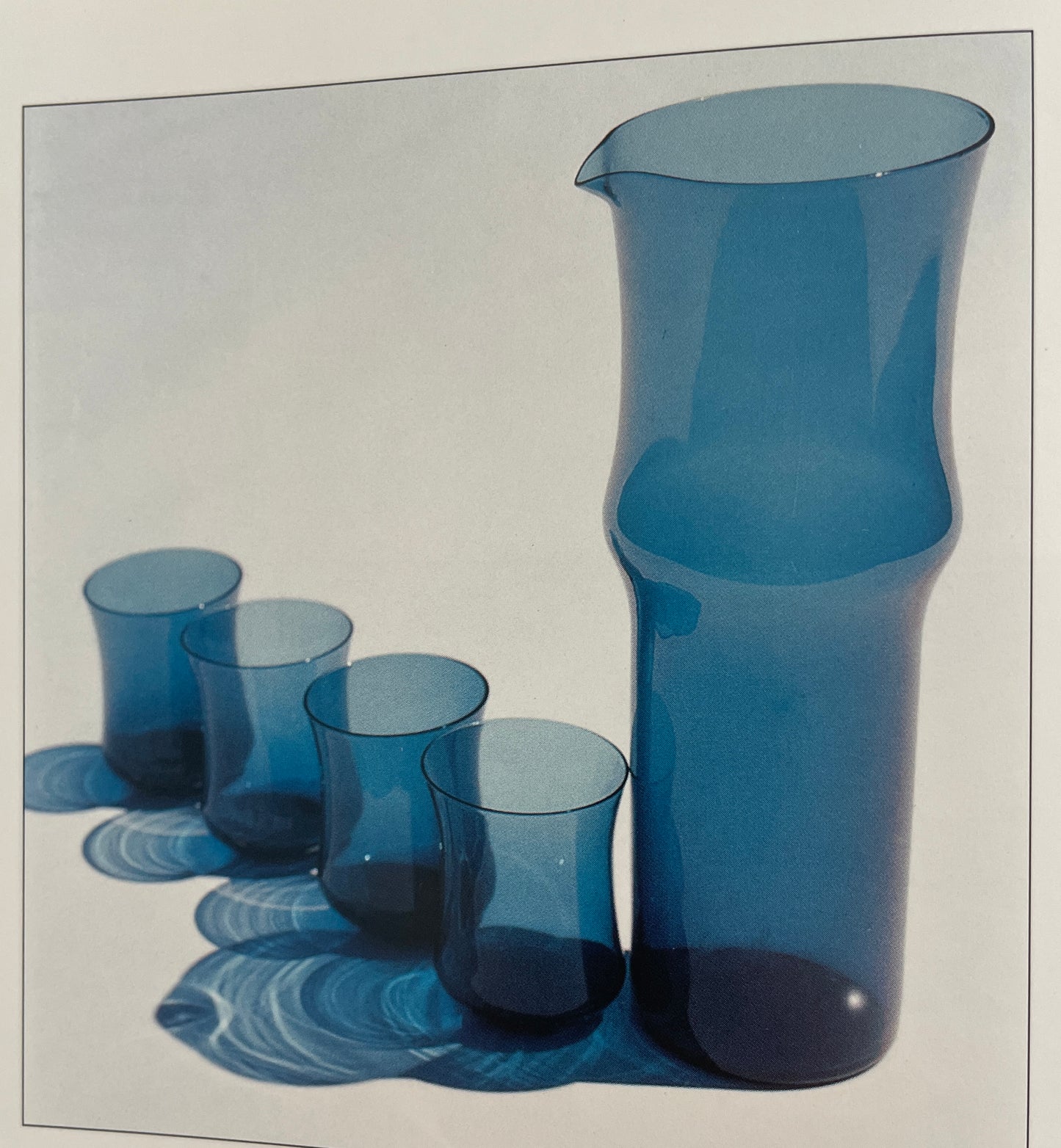 Blue Aseda Carafe and Glasses 1960s